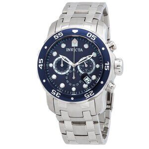 NWT Authentic Invicta Pro Diver Chronograph Blue Dial Men's Watch